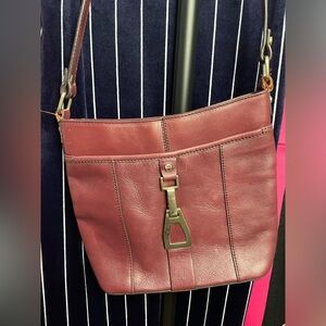Burgundy Leather Crossbody Bag by Etienne Aigner